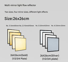 CRE-Flect multi-mirror reflector 26cm x 26cm gold & silver set - with grids