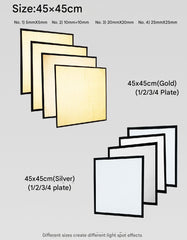 CRE-Flect multi-mirror reflector 26cm x 26cm gold & silver set - with grids